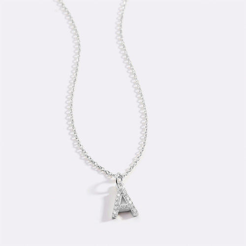 Pave Uppercase Initial Necklace
