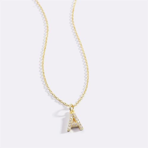 Pave Uppercase Initial Necklace