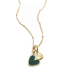 Malachite Heart Initial Necklace