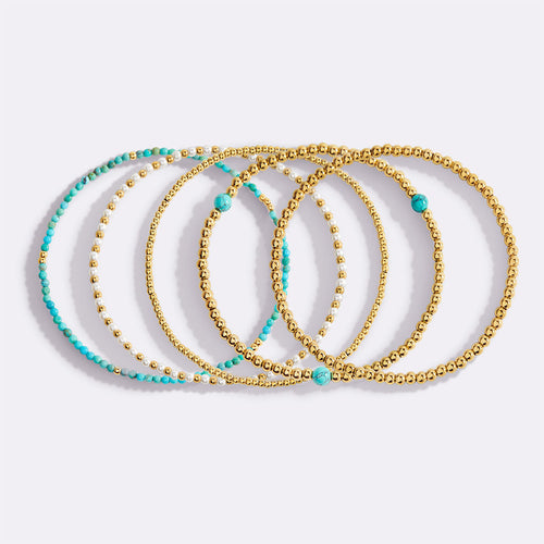 Turquoise Beaded Bracelet Stacking Set