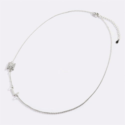 Custom Diamond & 2 Initial Necklace