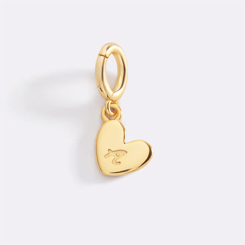 Dainty Heart Initial Charm