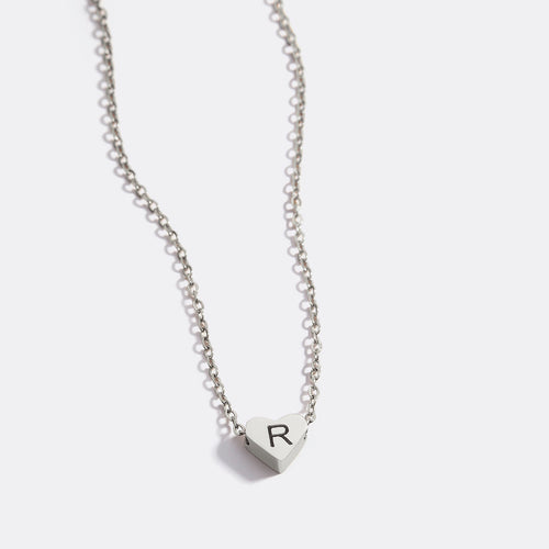 Dainty Heart Initial Necklace
