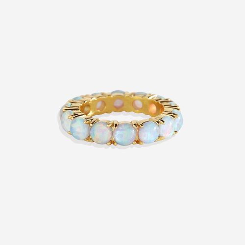 Blue Opal Eternity Ring