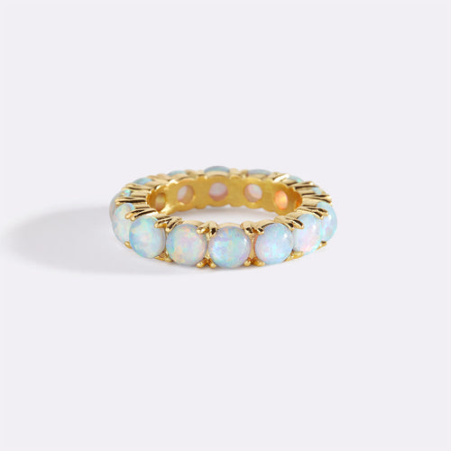 Blue Opal Eternity Ring
