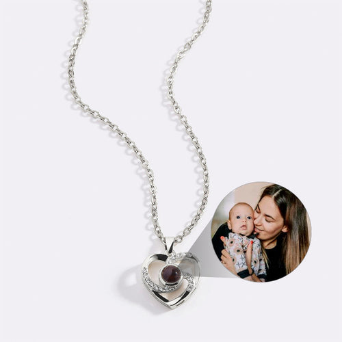 Center of My Heart Pave Photo Necklace