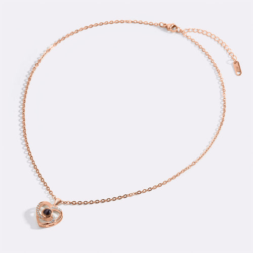 Center of My Heart Pave Photo Necklace