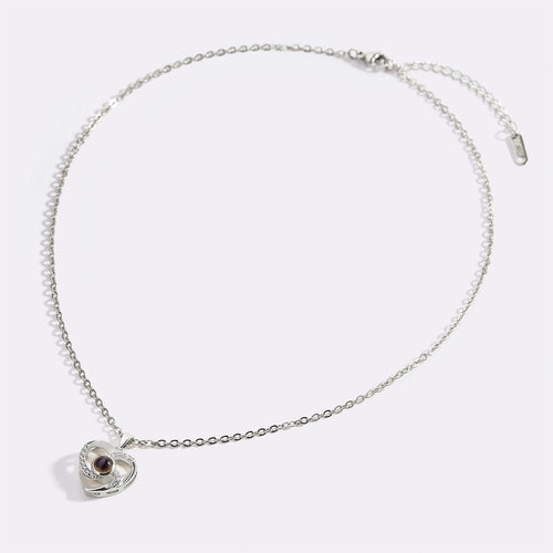 Center of My Heart Pave Photo Necklace