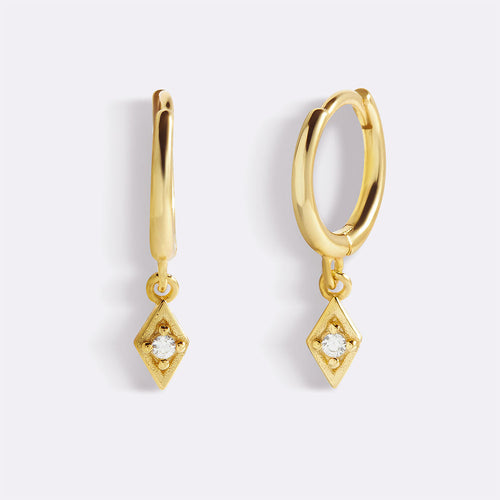 Dainty Diamond Charm Earrings