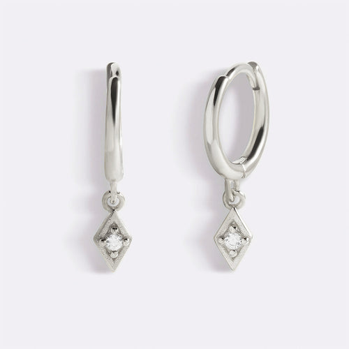 Dainty Diamond Charm Earrings