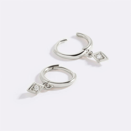 Dainty Diamond Charm Earrings