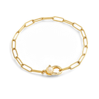 Paperclip Bracelet with Pearl Accent