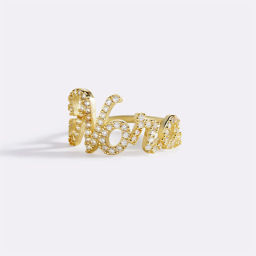 Pave Name Ring