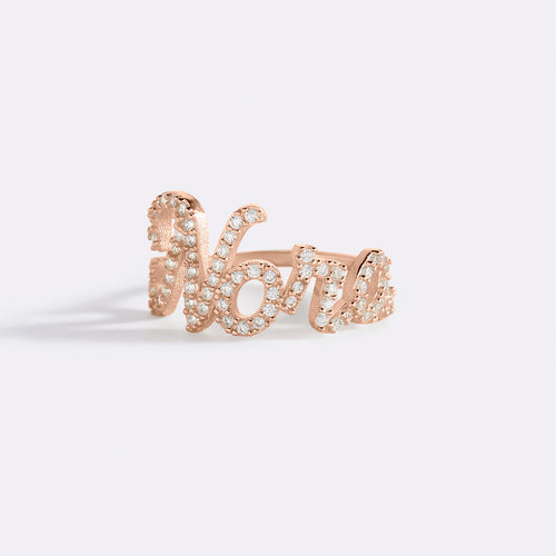 Pave Name Ring