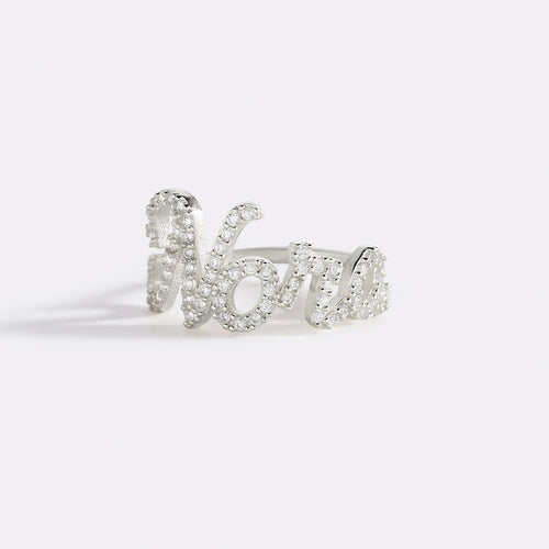 Pave Name Ring