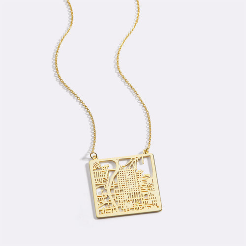 Custom Map Pendant Necklace