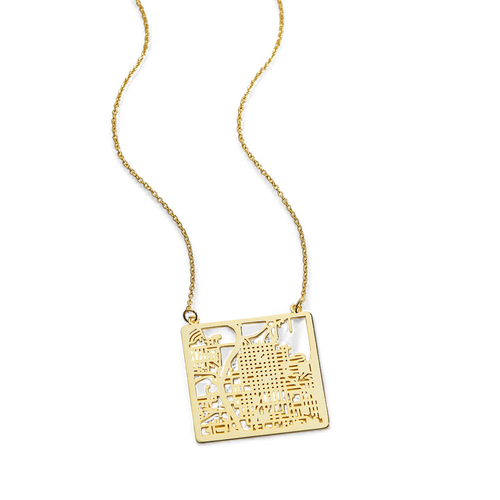 Custom Map Pendant Necklace