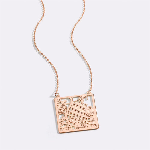 Custom Map Pendant Necklace