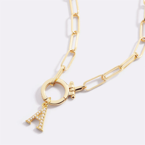 Dainty Pave Initial Charm