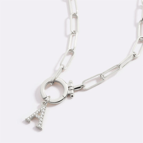 Dainty Pave Initial Charm