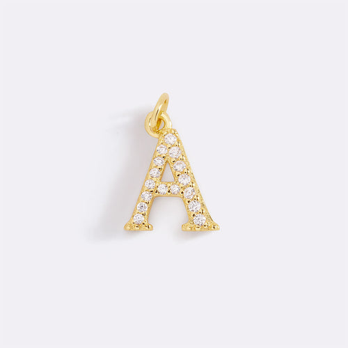 Dainty Pave Initial Charm