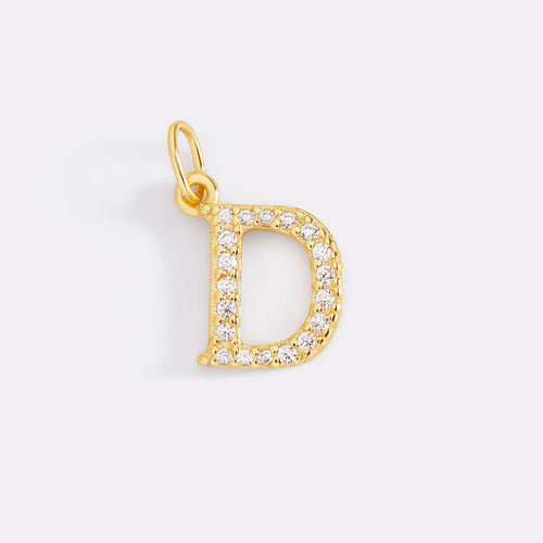 Dainty Pave Initial Charm