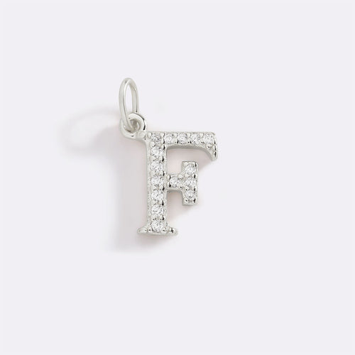 Dainty Pave Initial Charm