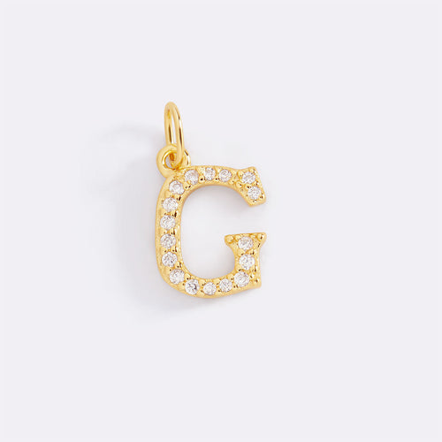 Dainty Pave Initial Charm