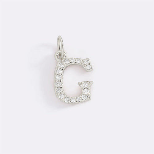 Dainty Pave Initial Charm