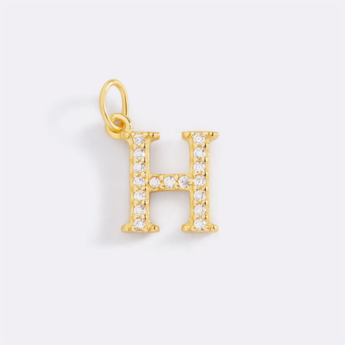 Dainty Pave Initial Charm