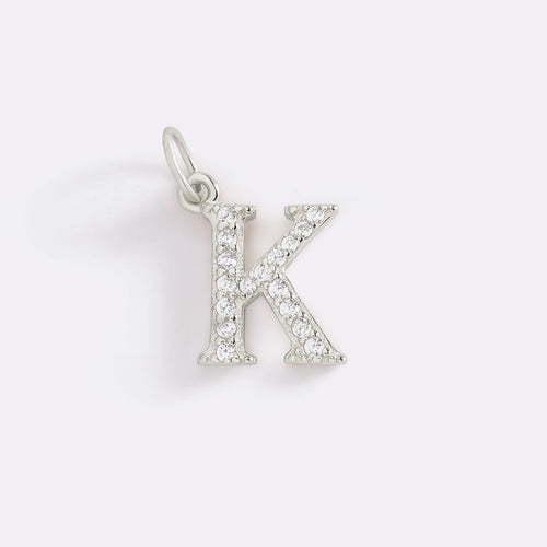 Dainty Pave Initial Charm
