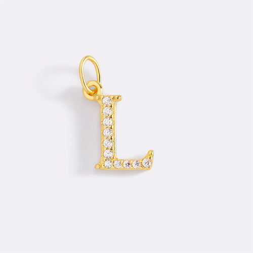 Dainty Pave Initial Charm