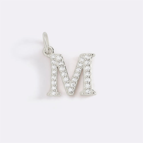 Dainty Pave Initial Charm