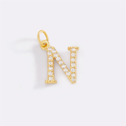 Dainty Pave Initial Charm