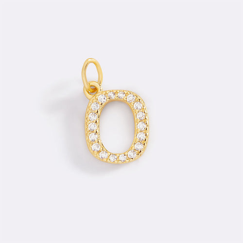 Dainty Pave Initial Charm