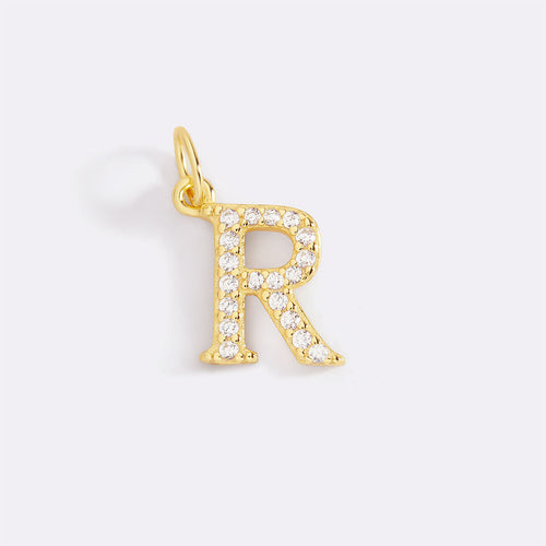 Dainty Pave Initial Charm