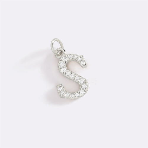 Dainty Pave Initial Charm