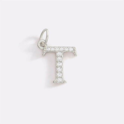 Dainty Pave Initial Charm