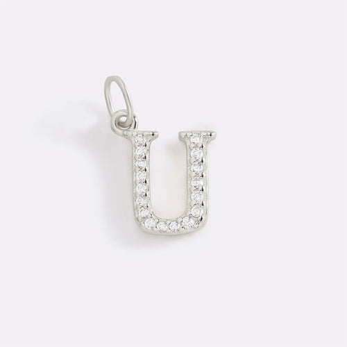 Dainty Pave Initial Charm