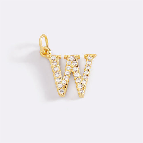 Dainty Pave Initial Charm
