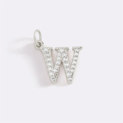 Dainty Pave Initial Charm