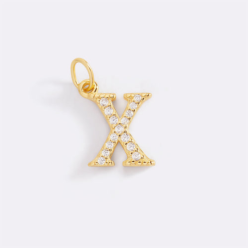Dainty Pave Initial Charm