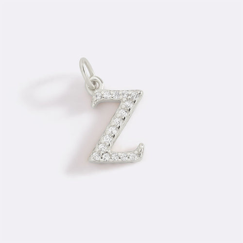 Dainty Pave Initial Charm