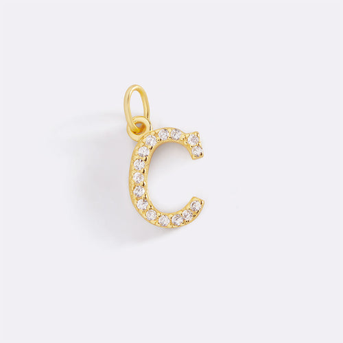 Dainty Pave Initial Charm