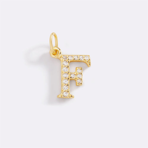 Dainty Pave Initial Charm