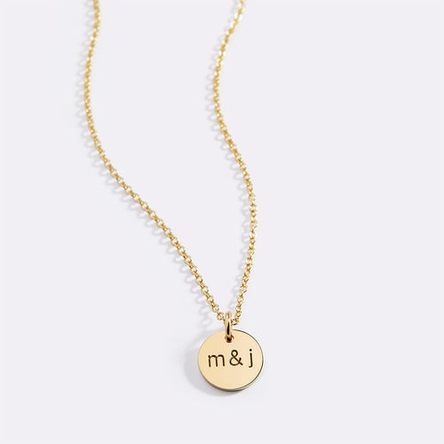 Love Disc Initial Necklace