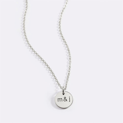 Love Disc Initial Necklace