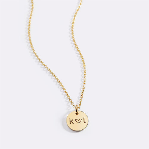 Love Disc Initial Necklace