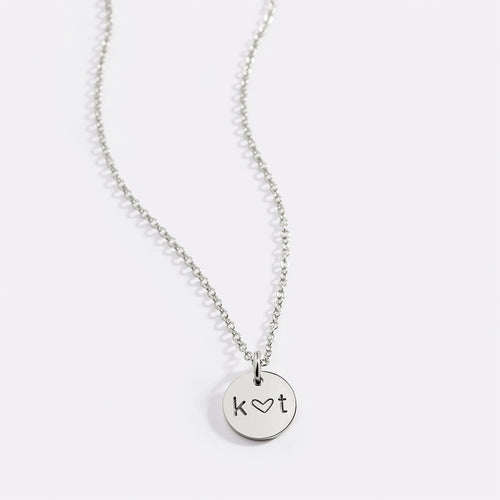Love Disc Initial Necklace