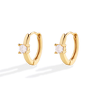 Dainty Single Stone Huggie Hoops